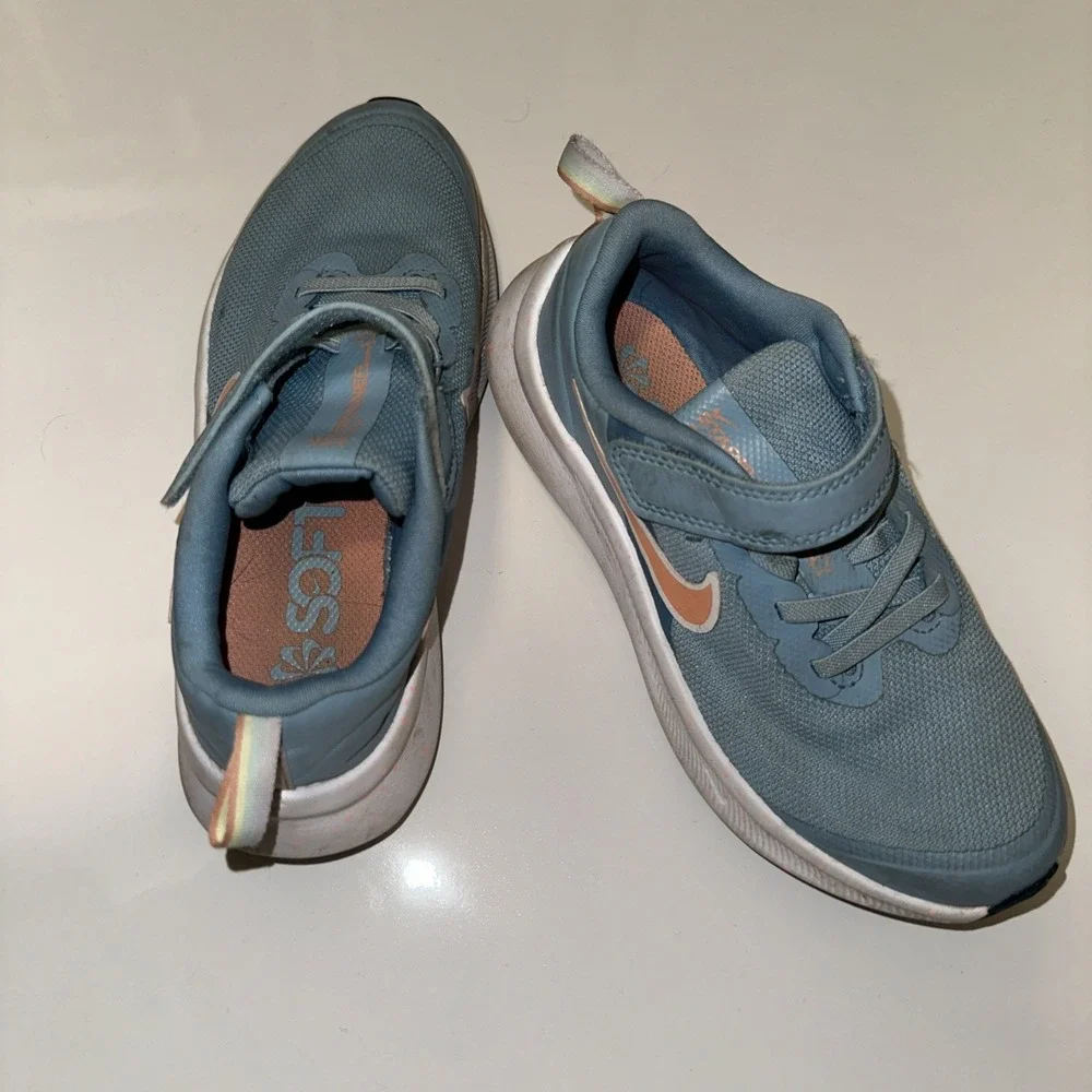 Nike Star Runner 2 Kids Sneakers Girls 1Y Blue Pink Running Shoes DD5889-001 - Picture 4 of 4